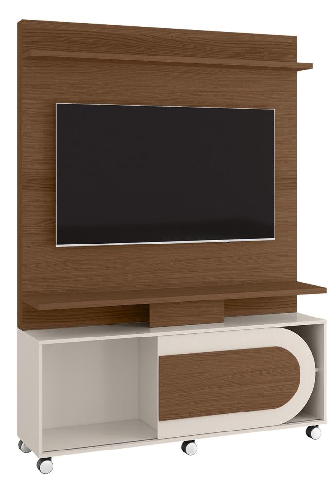 Imagem 2 do produto Estante Home HB Móveis Órbis Até 55″ Castanho/Off White