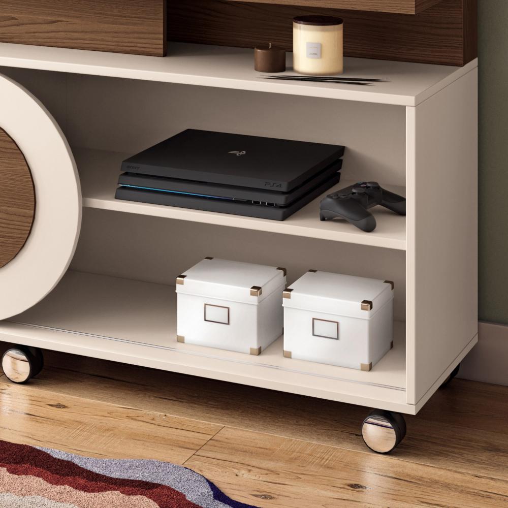 Imagem 4 do produto Estante Home HB Móveis Órbis Até 55″ Castanho/Off White