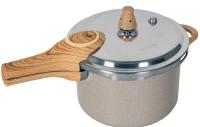 Imagem ilustrativa sobre o produto Panela de Pressão com Indução Brinox Pressure Antiaderente Ceramic Life 4,2 Litros Areia