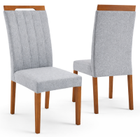 Imagem ilustrativa sobre o produto Conjunto 2 Cadeiras Madetal Delta Amadeirado/Cinza