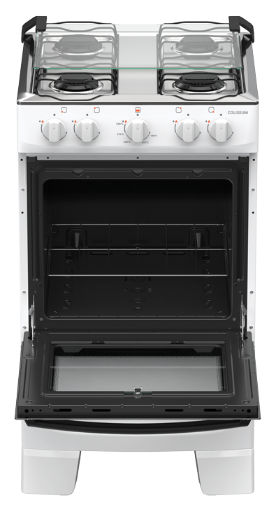 Imagem 2 do produto Fogão a Gás 4 Bocas Atlas Coliseum Plus Mesa inox Branco