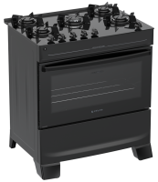 Imagem ilustrativa sobre o produto Fogão a Gás 5 Bocas Atlas Mônaco Top Glass Preto