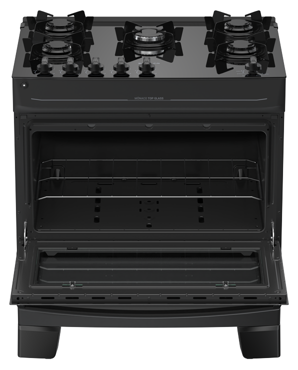 Imagem 3 do produto Fogão a Gás 5 Bocas Atlas Mônaco Top Glass Preto