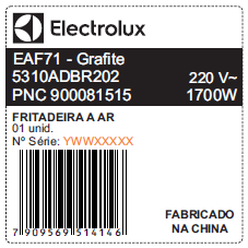 Última imagem em  miniatura do produto Fritadeira Elétrica Electrolux Efficient EAF71 1700W 7 Litros Cinza 220V