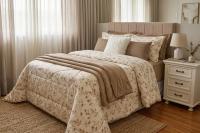 Imagem ilustrativa sobre o produto Edredom Casal Seven Comfort Plush Outono Bege