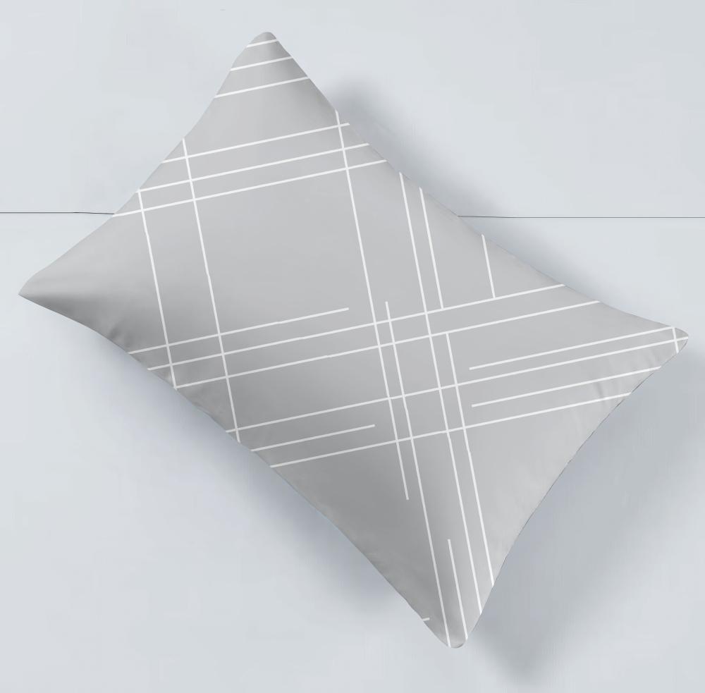 Imagem 1 do produto Jogo de Lençol Casal Jolitex 3 Peças Toque de Seda Riscado Cinza