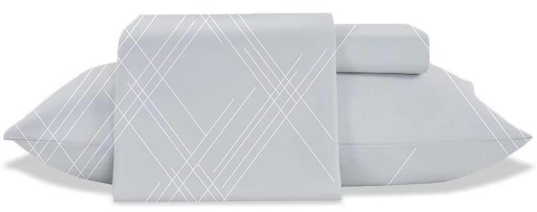 Imagem 4 do produto Jogo de Lençol Queen Jolitex 3 Peças Toque de Seda Riscado Cinza