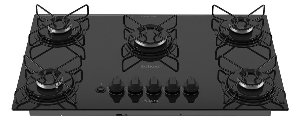 Imagem 1 do produto Cooktop Itatiaia 5 Bocas a Gás Lumi Preto