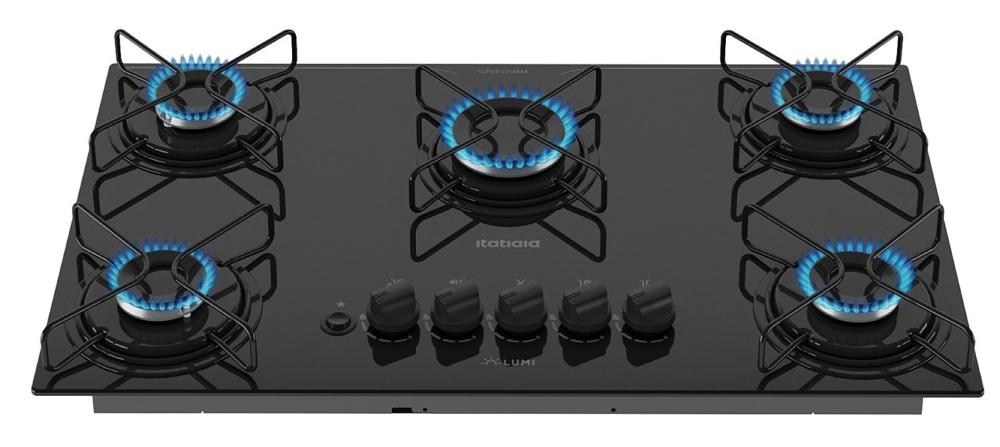 Imagem 2 do produto Cooktop Itatiaia 5 Bocas a Gás Lumi Preto