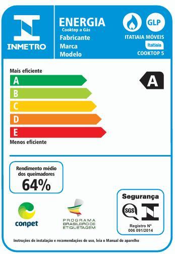 Última imagem em  miniatura do produto Cooktop Itatiaia 5 Bocas a Gás Lumi Preto