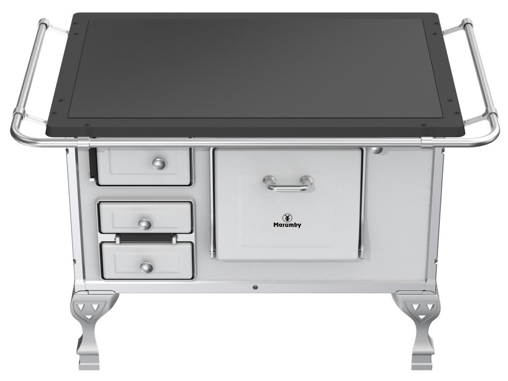 Imagem 1 do produto Fogão a Lenha N2 Marumby Vitrocerâmico Saída Direito 01611001 Branco