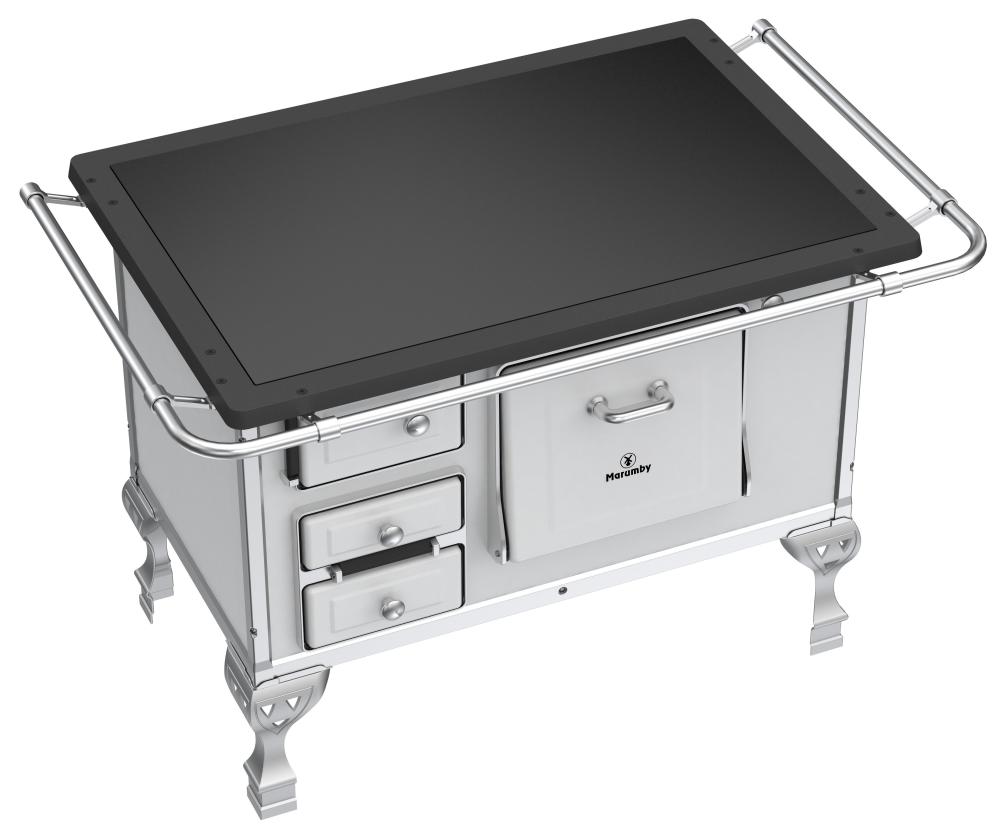 Imagem 2 do produto Fogão a Lenha N2 Marumby Vitrocerâmico Saída Direito 01611001 Branco