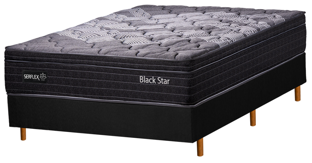 Imagem 2 do produto Colchão Casal 138 cm Molas Ensacadas Serflex Black Star Preto/Cinza