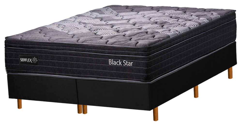 Imagem 2 do produto Colchão Queen 158 cm Molas Ensacadas Serflex Black Star Preto/Cinza