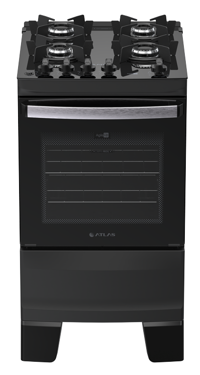 Imagem 1 do produto Fogão a Gás 4 Bocas Atlas Agile Up Glass Preto