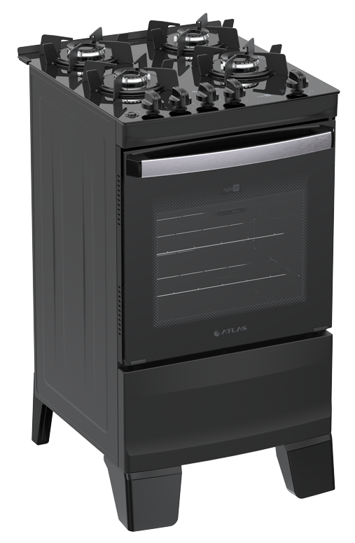 Imagem 2 do produto Fogão a Gás 4 Bocas Atlas Agile Up Glass Preto