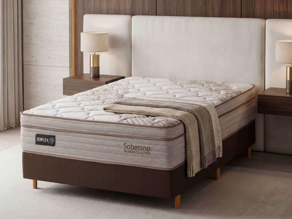 Imagem 3 do produto Colchão Casal 138 cm Molas Ensacadas Serflex Soberano Bege