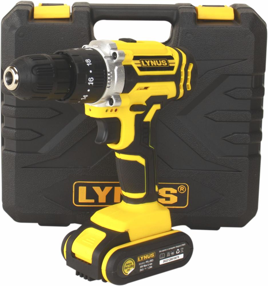 Imagem 4 do produto Parafusadeira Furadeira Lynus PFL-20CI 20V Amarelo/Preto Bivolt