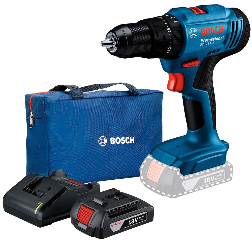Imagem 3 do produto Parafusadeira Furadeira Bosch GSB 183-LI 18V Azul Bivolt
