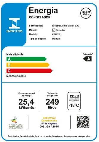 Imagem 4 do produto Freezer Vertical 1 Porta Electrolux Efficient FEI27T 249 Litros SmartBivolt Inverter Bivolt