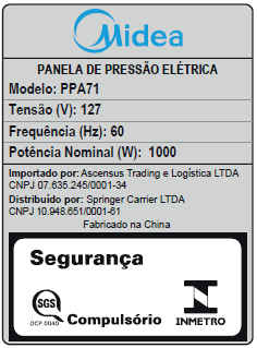 Última imagem em  miniatura do produto Panela Elétrica de Pressão Midea PPA71 1000W 6 Litros Inox 110V