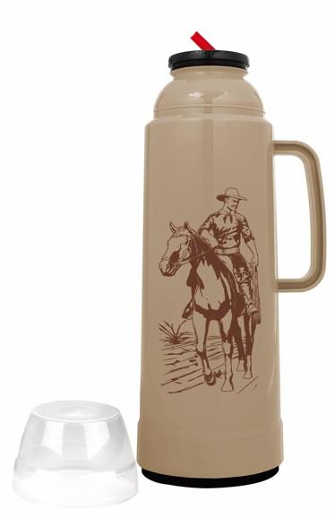 Imagem 2 do produto Garrafa Térmica Mor Farroupilha Flip 1 Litro Bege