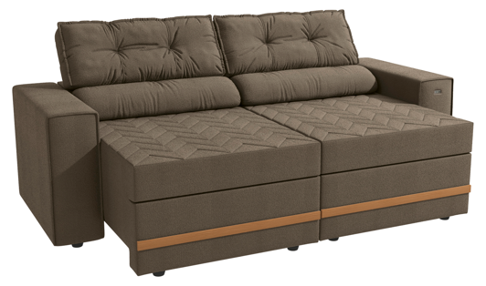 Imagem 3 do produto Sofá Retrátil 4 lugares Kappesberg Roma Bege