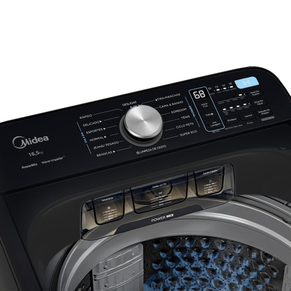 Imagem 4 do produto Lavadora de Roupas Midea Wave Impeller 16,5kg MA512W165 Titanium 220V