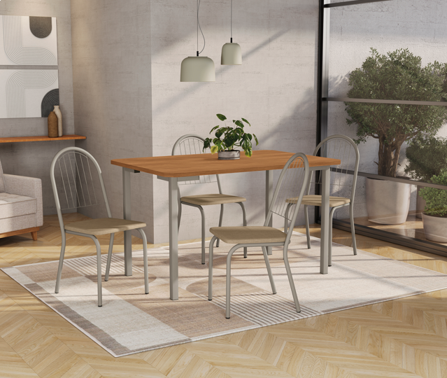 Imagem 3 do produto Conjunto 2 Cadeiras Kappesberg Noruega Cappuccino