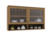 Imagem ilustrativa sobre o produto Armário Aéreo 120cm 2 Portas de Vidro Luciane Cora Freijó/Mocca
