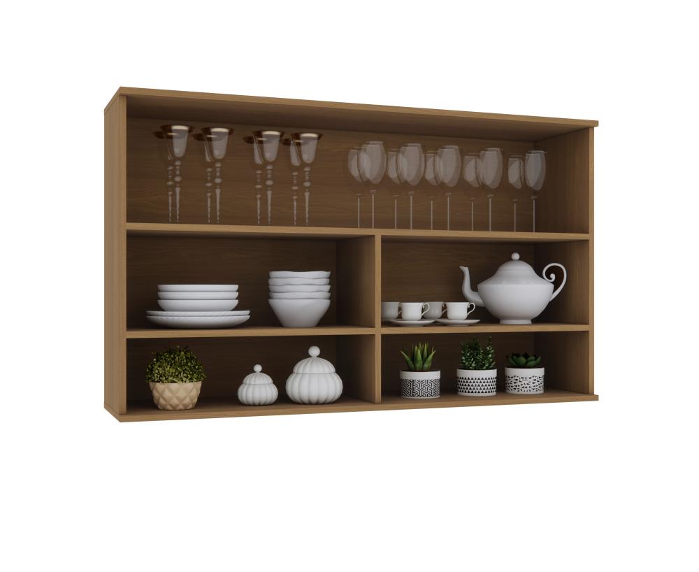 Imagem 2 do produto Armário Aéreo 120cm 2 Portas de Vidro Luciane Cora Freijó/Mocca