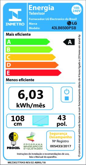 Última imagem em  miniatura do produto Smart TV LG FHD 43″ 43LB650PSB