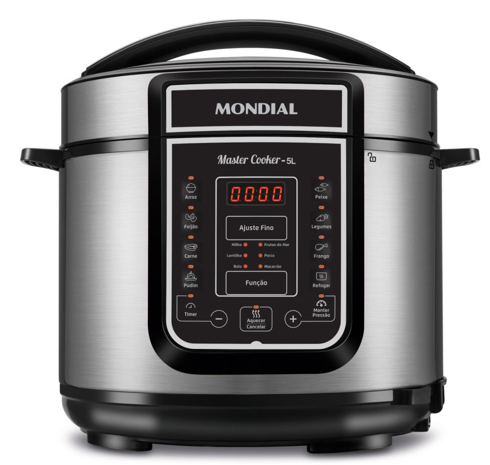 Imagem 1 do produto Panela Elétrica de Pressão Mondial Master Cooker 5 Litros Preto/Inox 220V