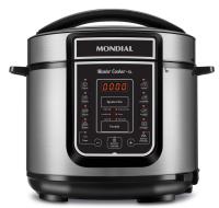 Imagem ilustrativa sobre o produto Panela Elétrica de Pressão Mondial Master Cooker 5 Litros Preto/Inox 220V