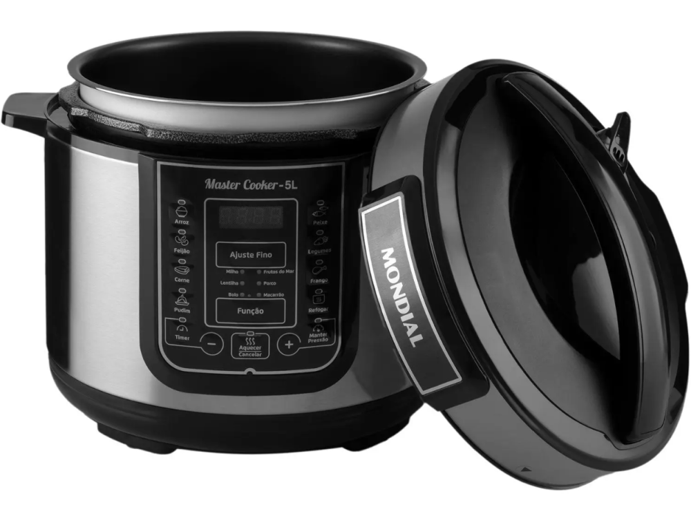 Imagem 3 do produto Panela Elétrica de Pressão Mondial Master Cooker 5 Litros Preto/Inox 220V