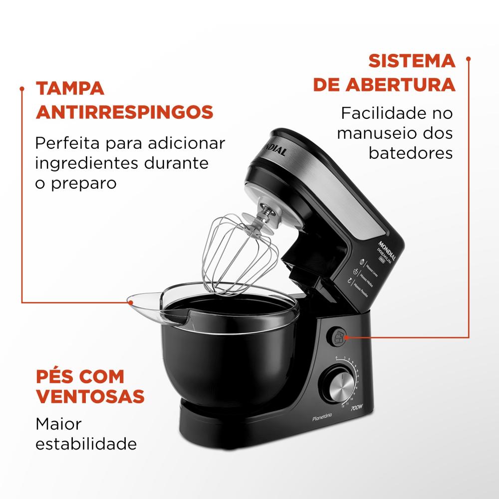 Imagem 4 do produto Batedeira Mondial Planetária BP-01P-B 700W Preto 220V
