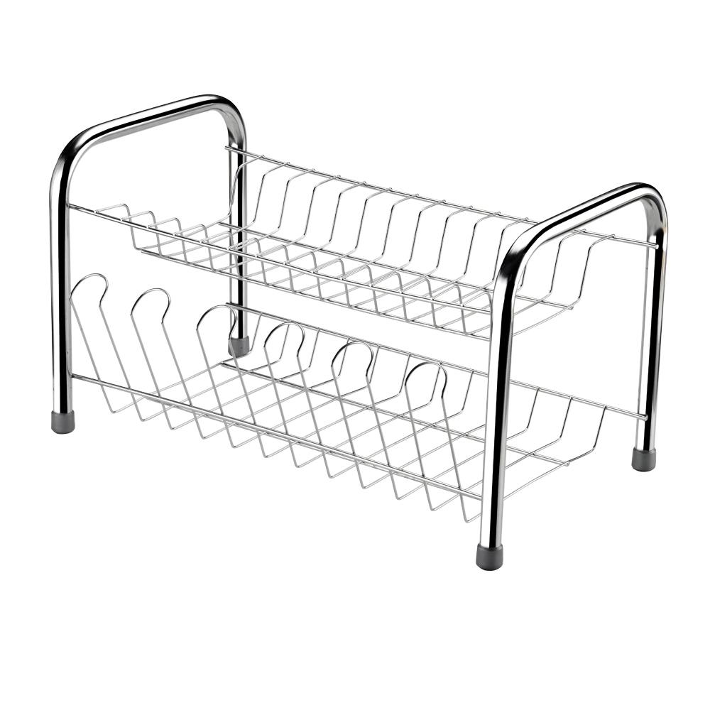 Imagem 1 do produto Escorredor de Louça Arthi Berço Duplo com Porta Copos Cromado