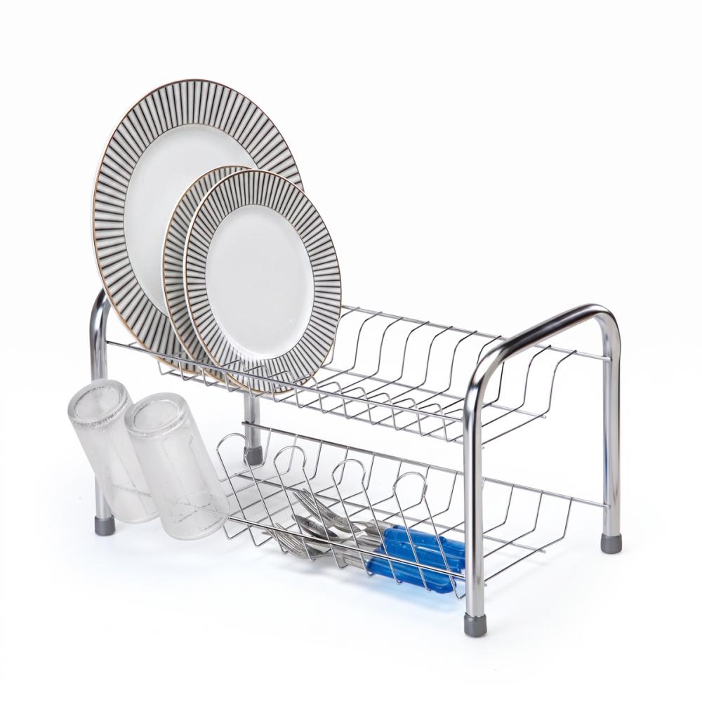 Imagem 2 do produto Escorredor de Louça Arthi Berço Duplo com Porta Copos Cromado