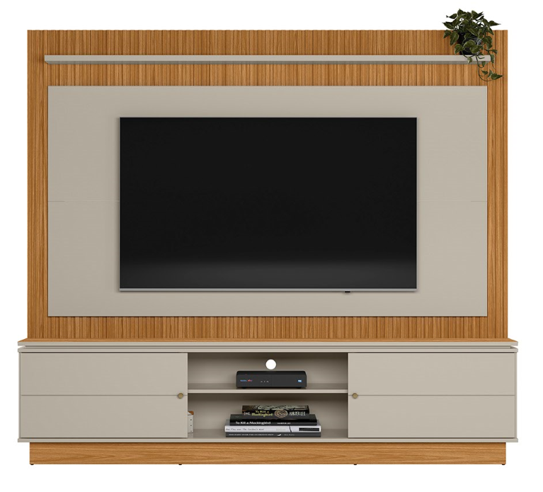 Imagem 1 do produto Estante Linea Guararapes Até 75″ Nature/Off White