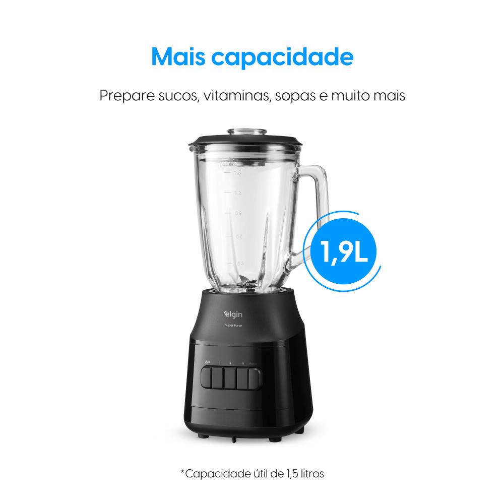 Imagem 3 do produto Liquidificador Elgin Super Force 900W Preto 110V