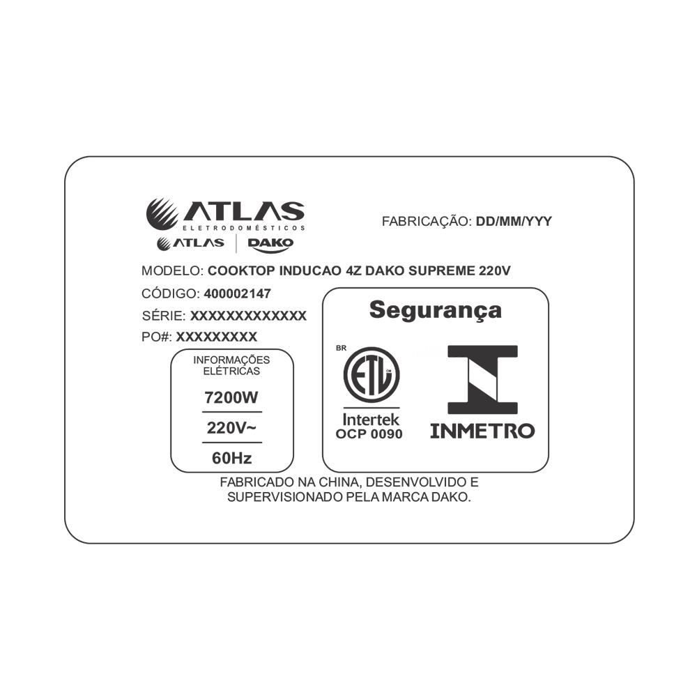 Última imagem em  miniatura do produto Cooktop de Indução Dako 4 Bocas Preto